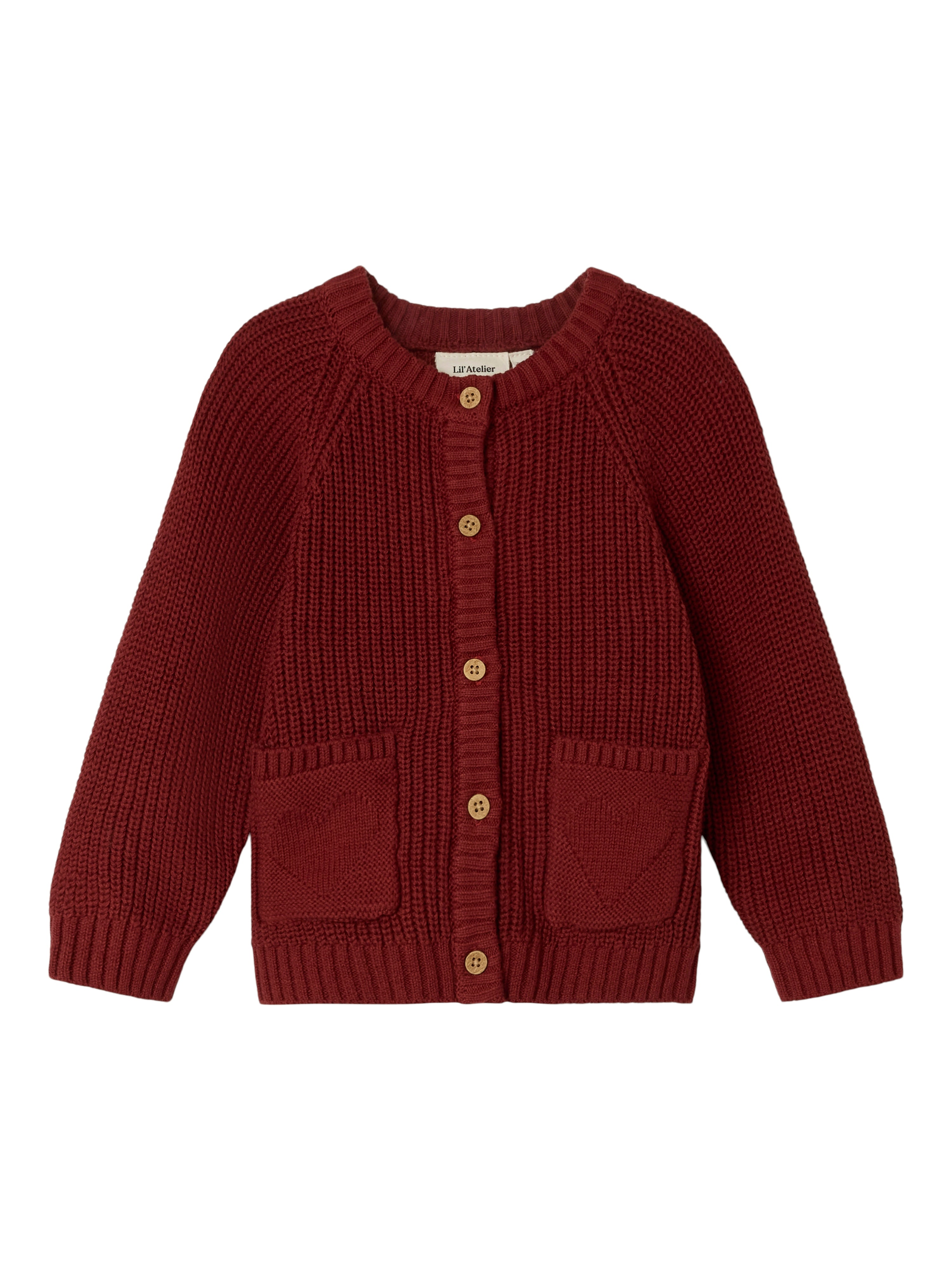 Lil Atelier Emlen Lis Knit Cardigan Spiced Apple 92 Cm