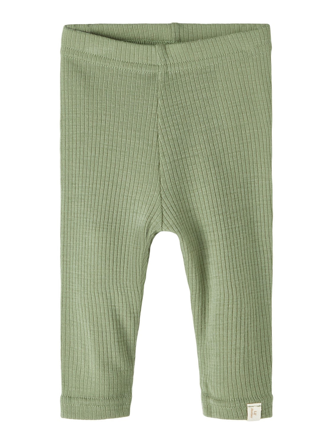 Lil Atelier Fable Wool Leggings Oil Green Melange 56cm