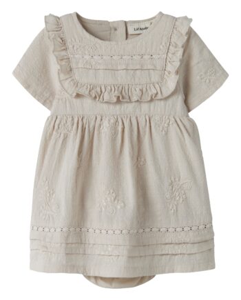 Lil Atelier Feronia Ss Loose Body Dress Pumice Stone 68 Cm