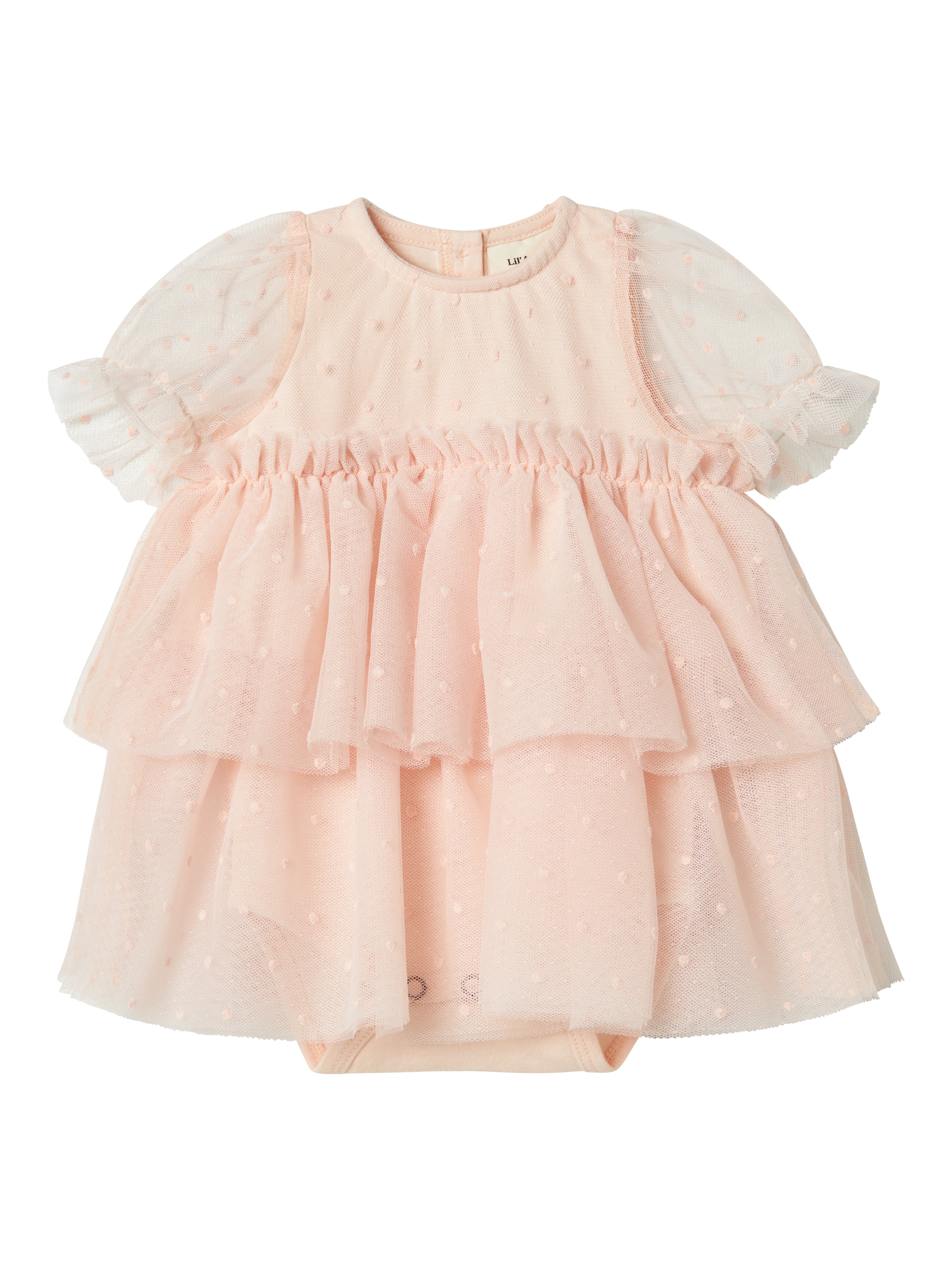 Lil Atelier Frilla Loose Tulle Bodydress Peach Blush 68 Cm