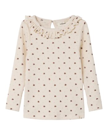 Lil Atelier Gago Kna Slim Top Med Mariehøne Whitecap Gray 92 Cm