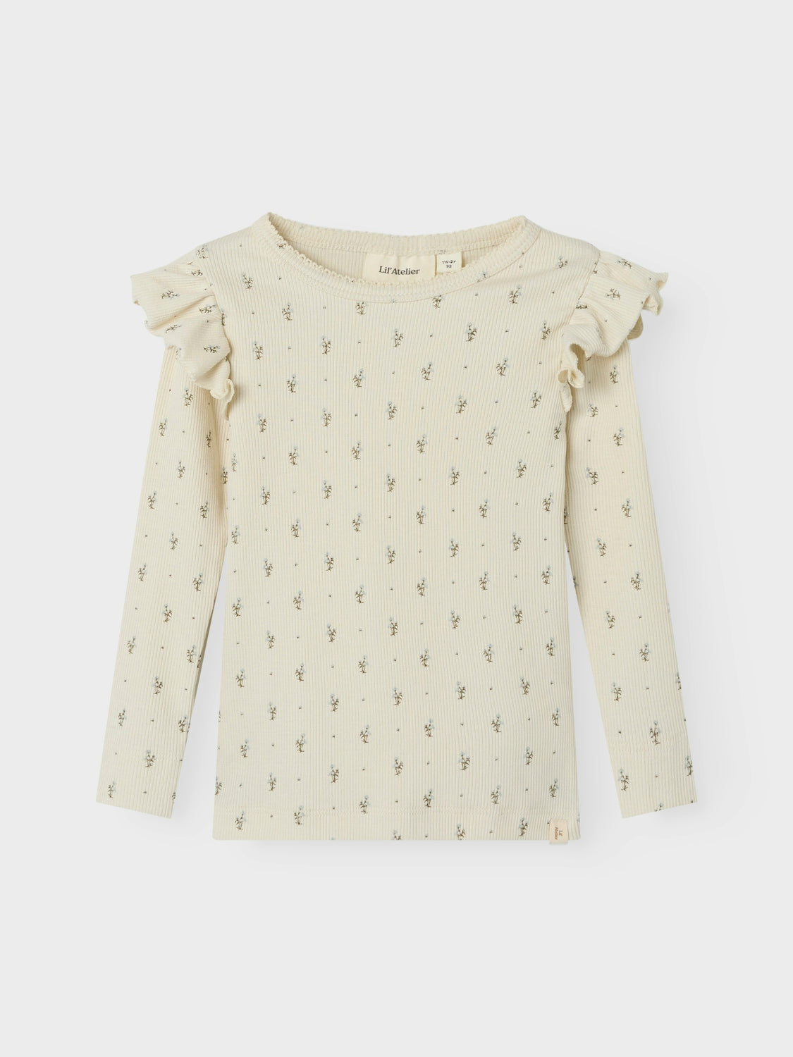 Lil Atelier Gago Kuo Slim Shirt Turtledove Blue Flowers 92 Cm