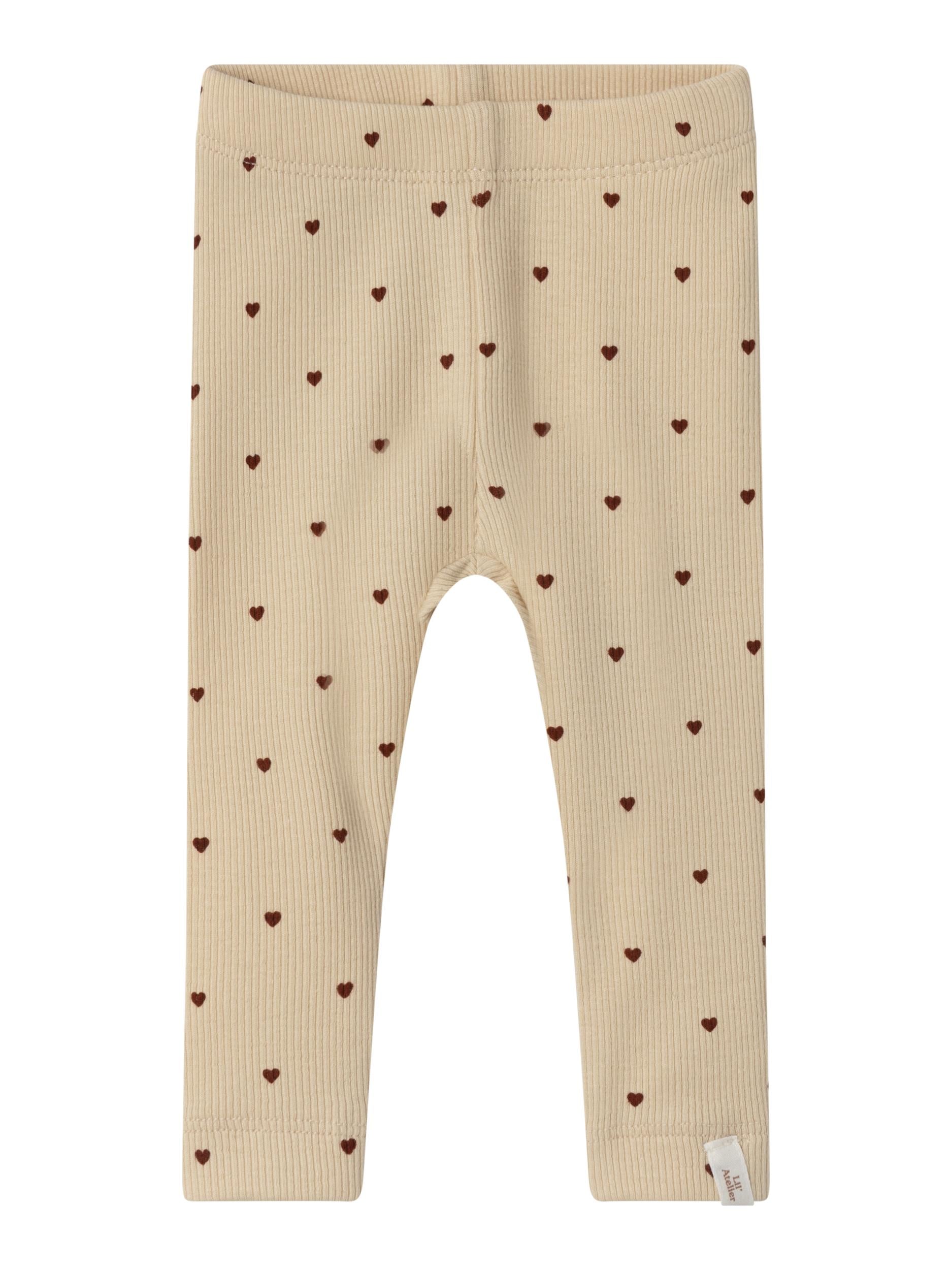 Lil Atelier Gago Leggings Med Hjerter Fired Brick 56 Cm