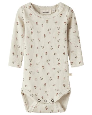 Lil Atelier Gago Ls Slim Body Noos Turtledove Flower 56 Cm