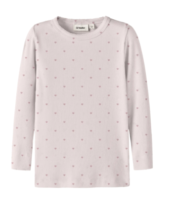 Lil Atelier Gago Ls Slim Top Noos Hushed Violet Heart 92 Cm