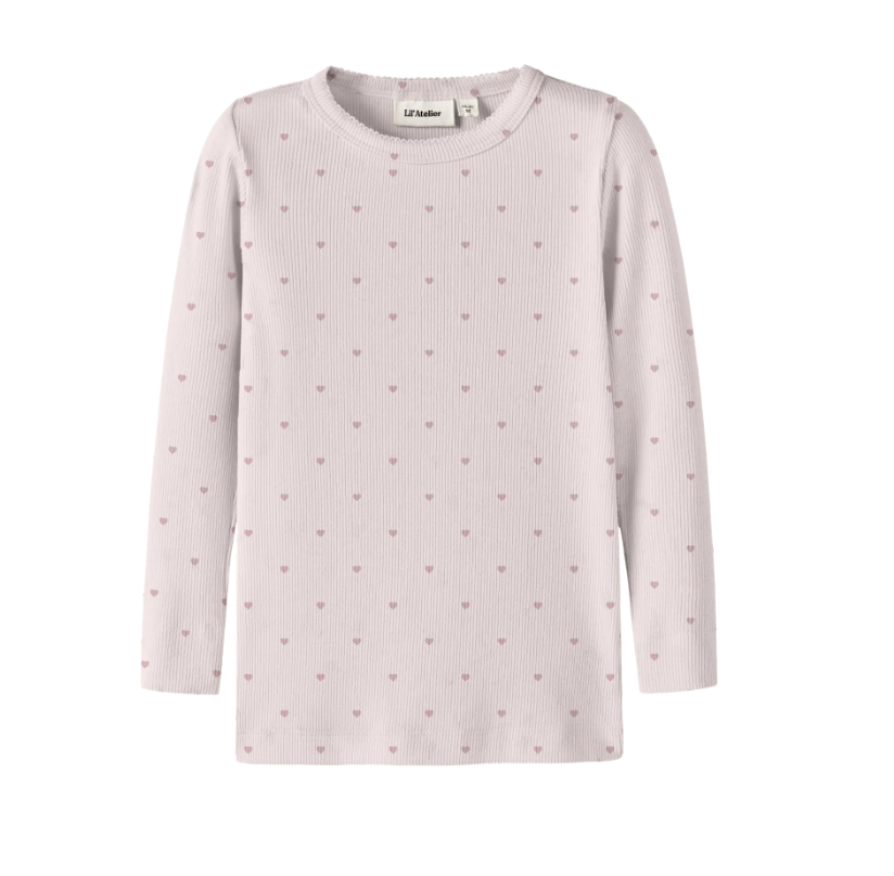Lil Atelier Gago Ls Slim Top Noos Hushed Violet Heart 92 Cm