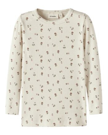 Lil Atelier Gago Ls Slim Top Noos Turtledove Flower 92 Cm