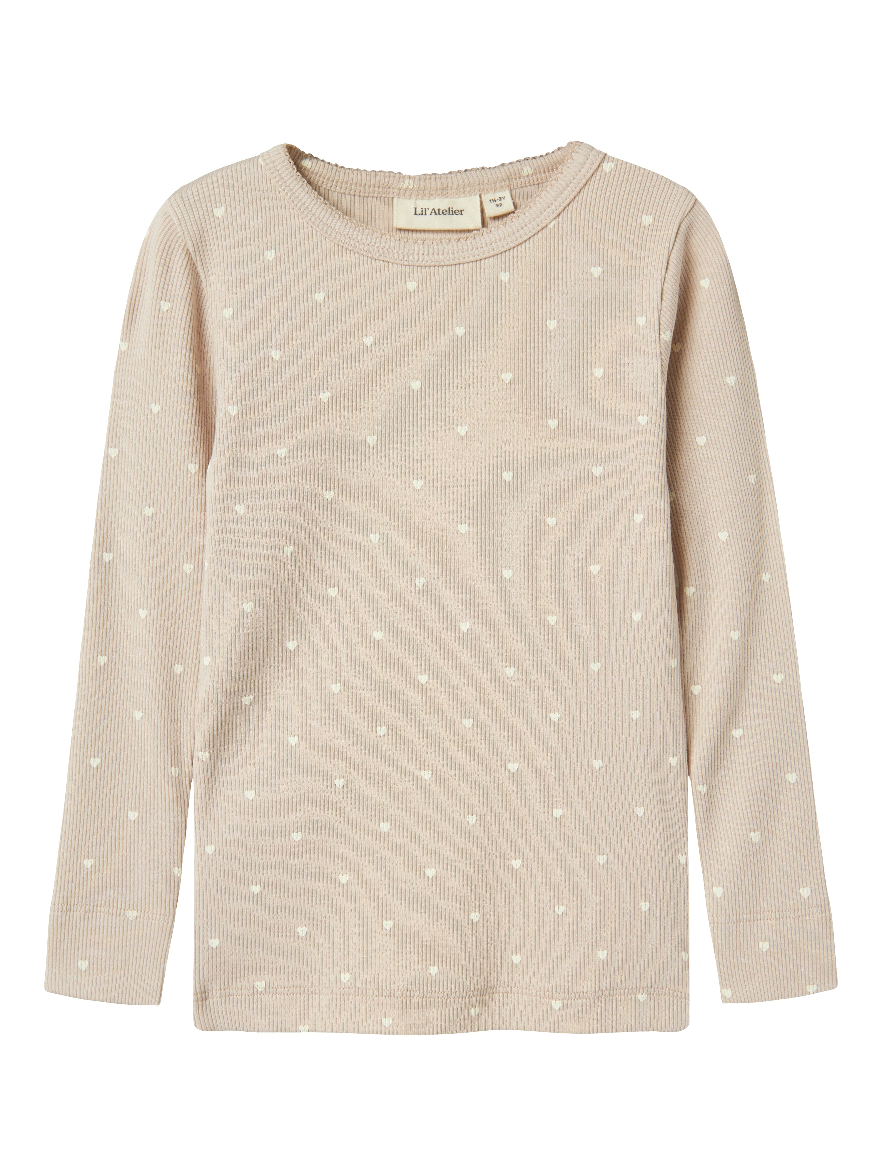 Lil Atelier Gago Slim Shirt Med Hjerter Gray Morn Heart 92 Cm