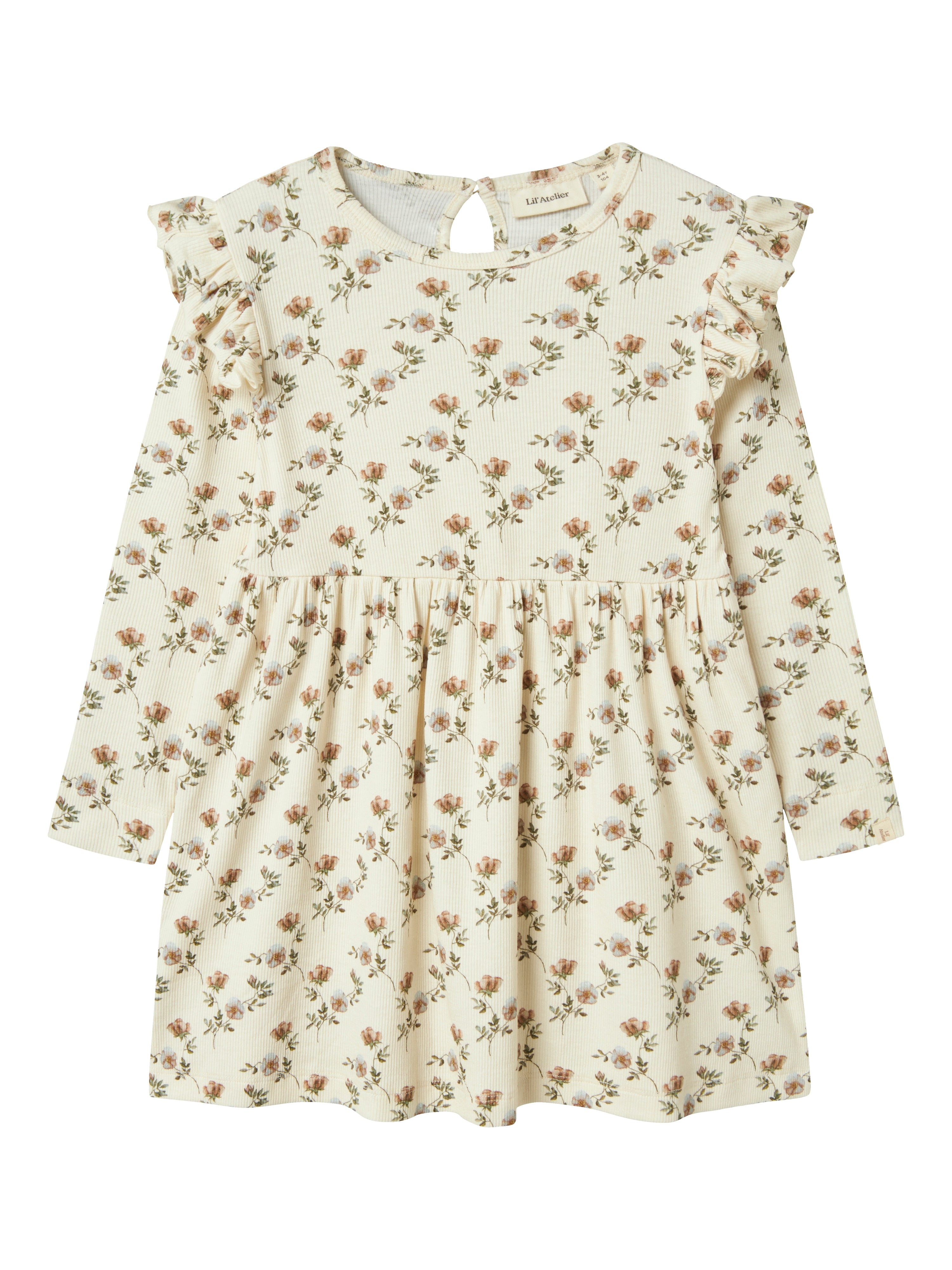 Lil Atelier Gavo Eno Dress Turtledove Flower 92 Cm