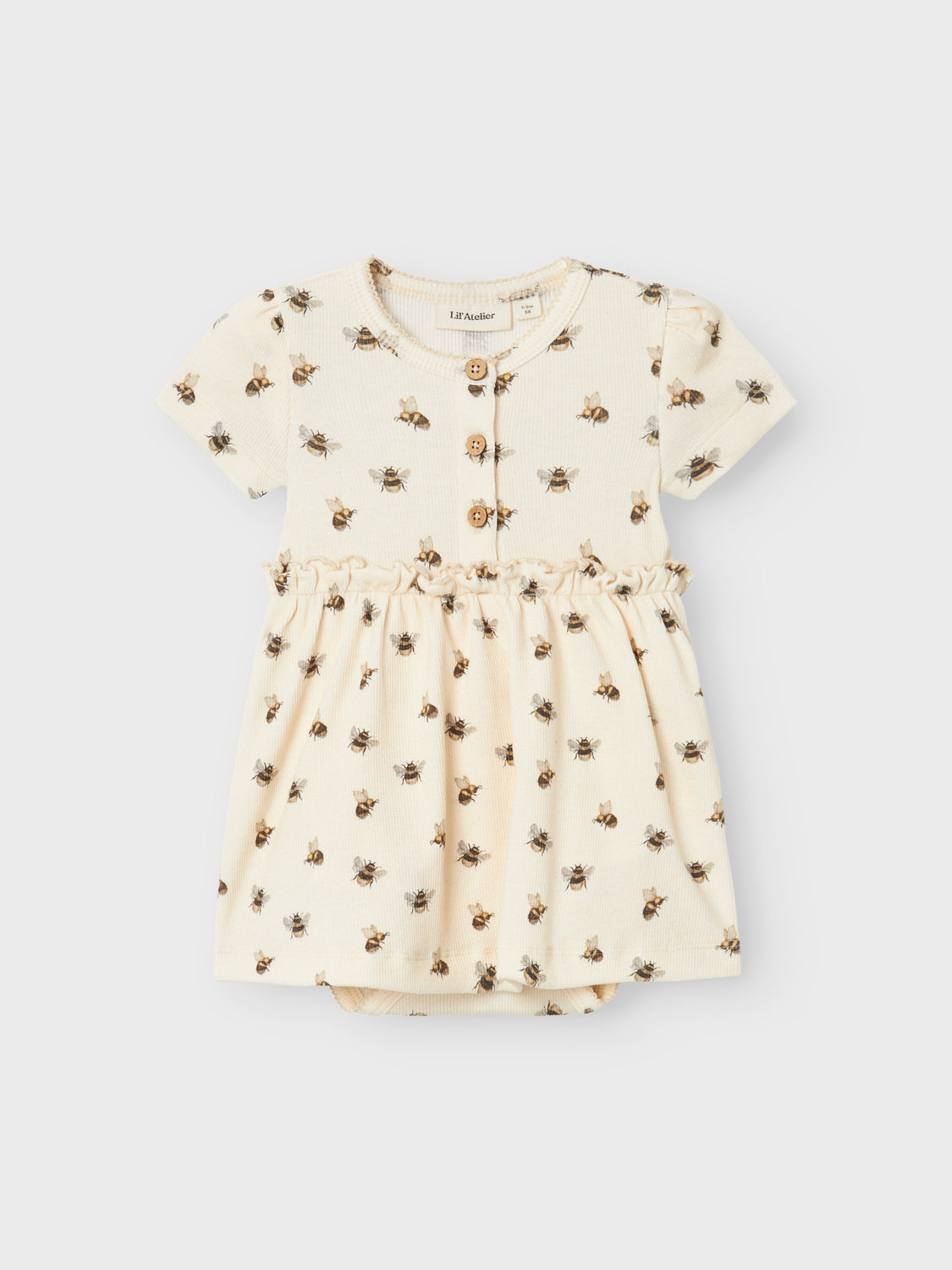 Lil Atelier Gavo Kin Body Kjole Med Humlebi Turtledove 56 Cm