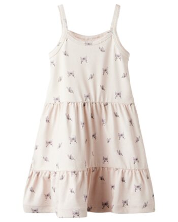 Lil Atelier Gayo San Strap Dress Peach Blush Butterfly 92 Cm