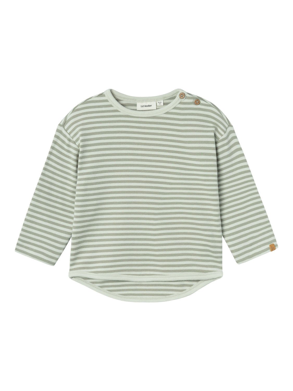Lil Atelier Geo Alk Ls Top Green Tint 92 Cm