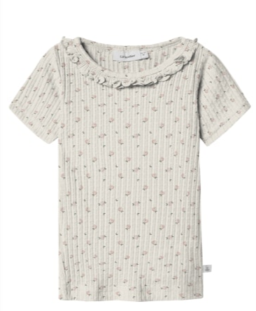 Lil Atelier Hulla Hua Ss Slim Top Coconut Milk 92 Cm