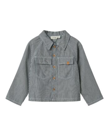 Lil Atelier Kasper Loose Twill Shirt Dark Blue Denim 92 Cm