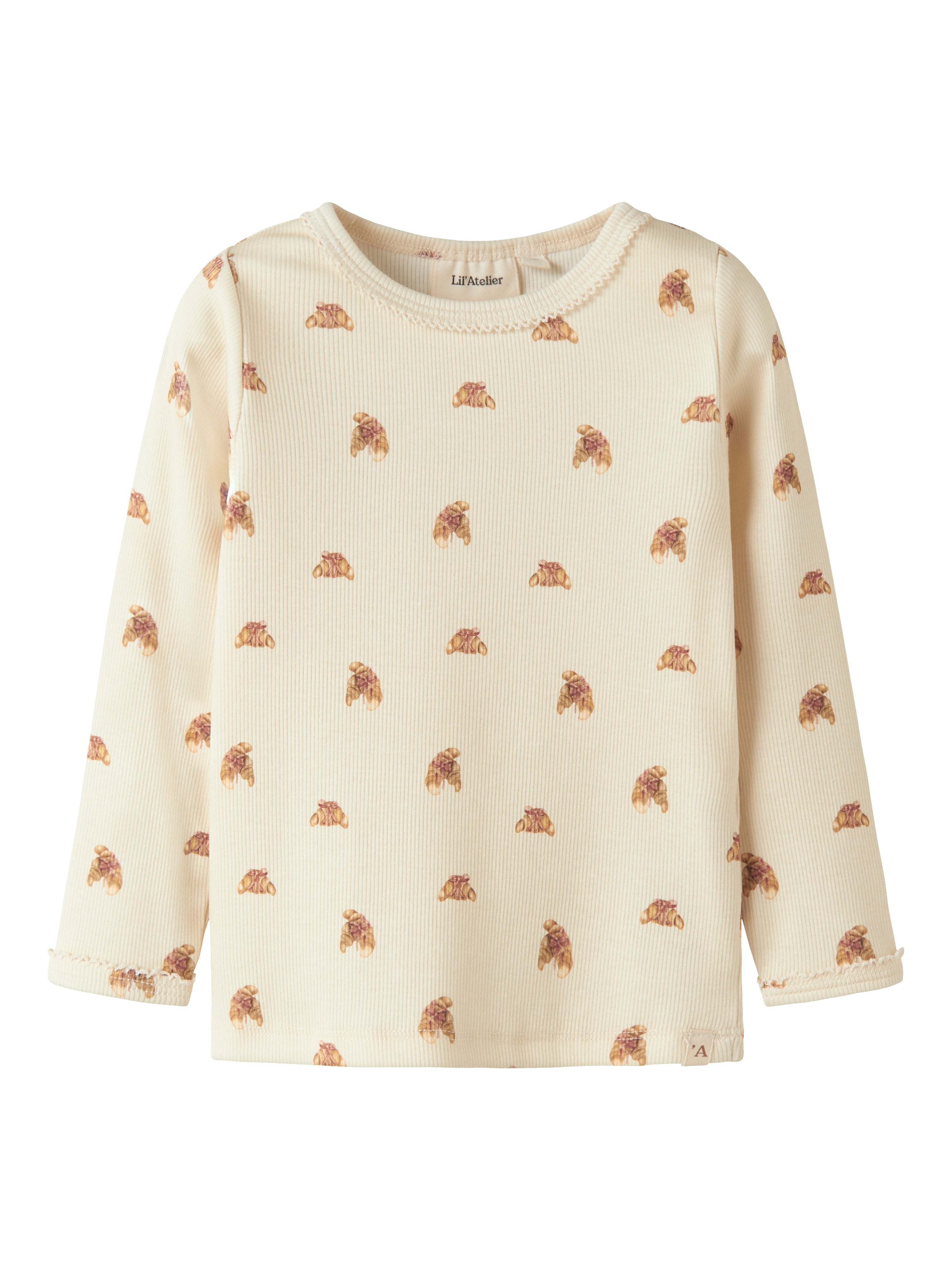 Lil Atelier Lavo Egi Ls Slim Top Turtledove Croissant 92 Cm