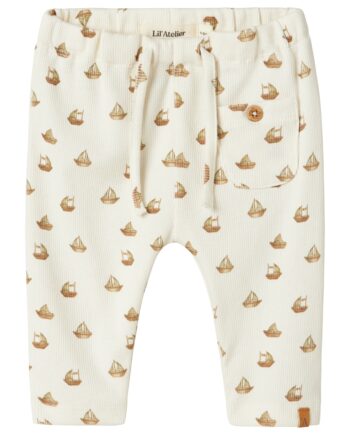 Lil Atelier Lavo Eko Loose Pants Coconut Milk Boat 56 Cm