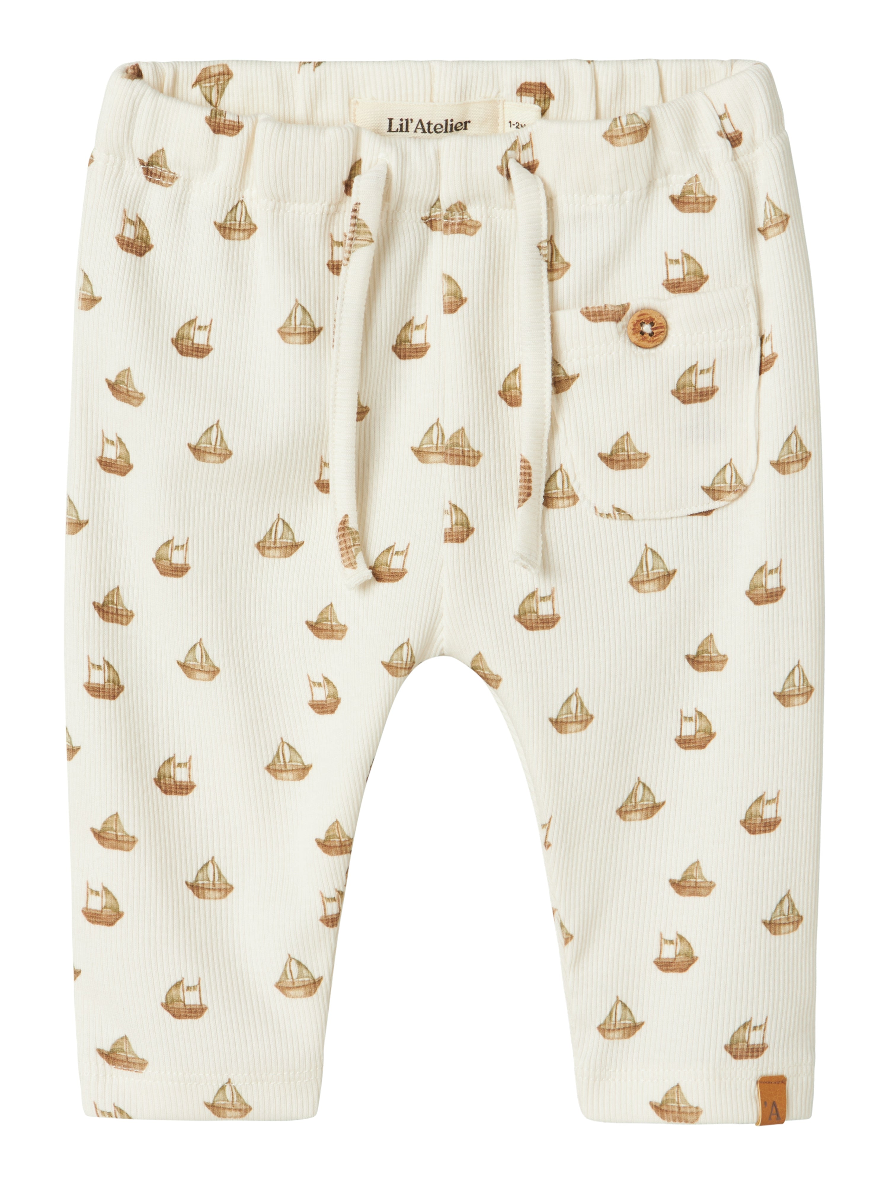 Lil Atelier Lavo Eko Loose Pants Coconut Milk Boat 56 Cm