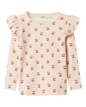 Lil Atelier Lavo Eve Slim Top Silver Peony Cherry 92 Cm