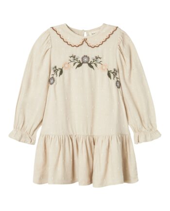 Lil Atelier Safron Dress Pumice Stone 92 Cm