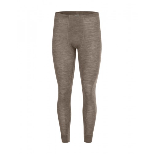 Longjohns Til Herre 100 Merino Uld 1x1 Rib Light Brown Melange