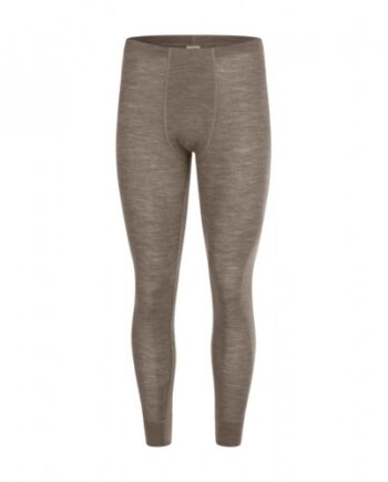 Longjohns Til Herre   100  Merino Uld  1x1 Rib Light Brown Melange