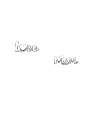 Love Mom ørestikker   Sølv