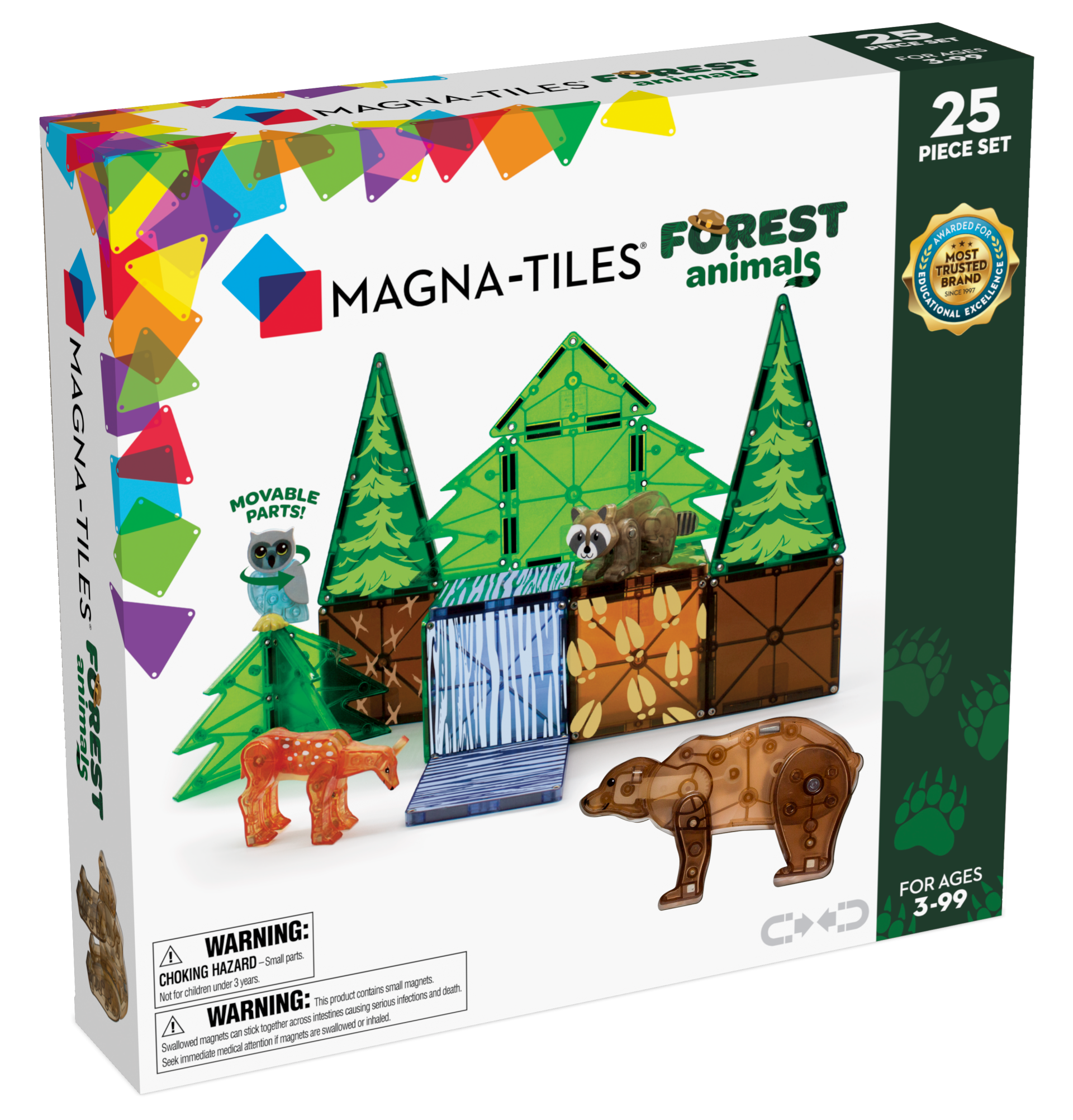Magna-tiles Magnetisk Legetøj Skovens Dyr 25 Dele