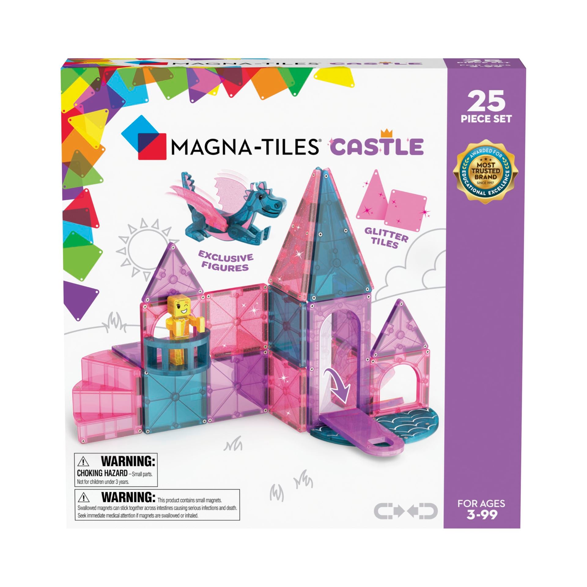 Magna-tiles Magnetisk Legetøj Slot Med 25 Dele