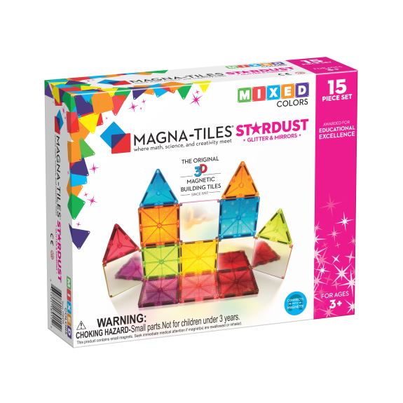 Magna-tiles Magnetisk Legetøj Star Dust Glimmer Og Spejle 15 Dele