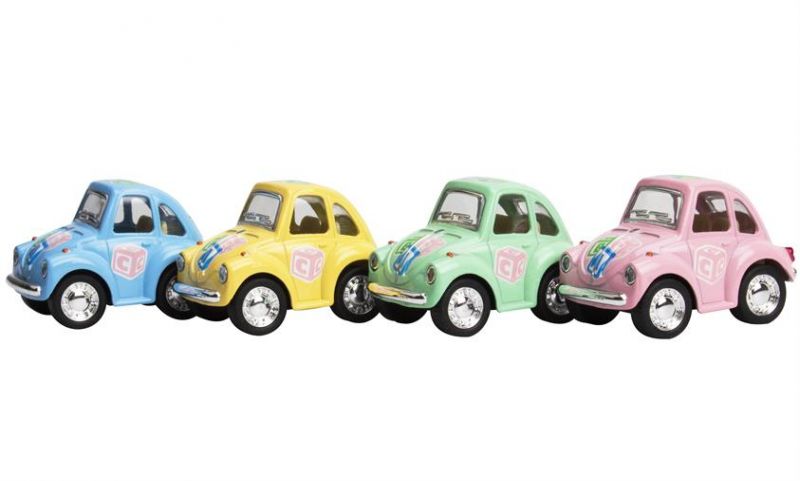 Magni Klassisk Vw Bobbel Pull Back   Pastelfarver Blå  Gul  Grøn  Lyserød Blå