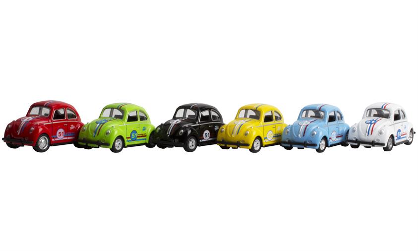Magni Vw Bobble Herbie Med Pull Back Sort  Rød  Grøn  Blå  Hvid   Gul Sort