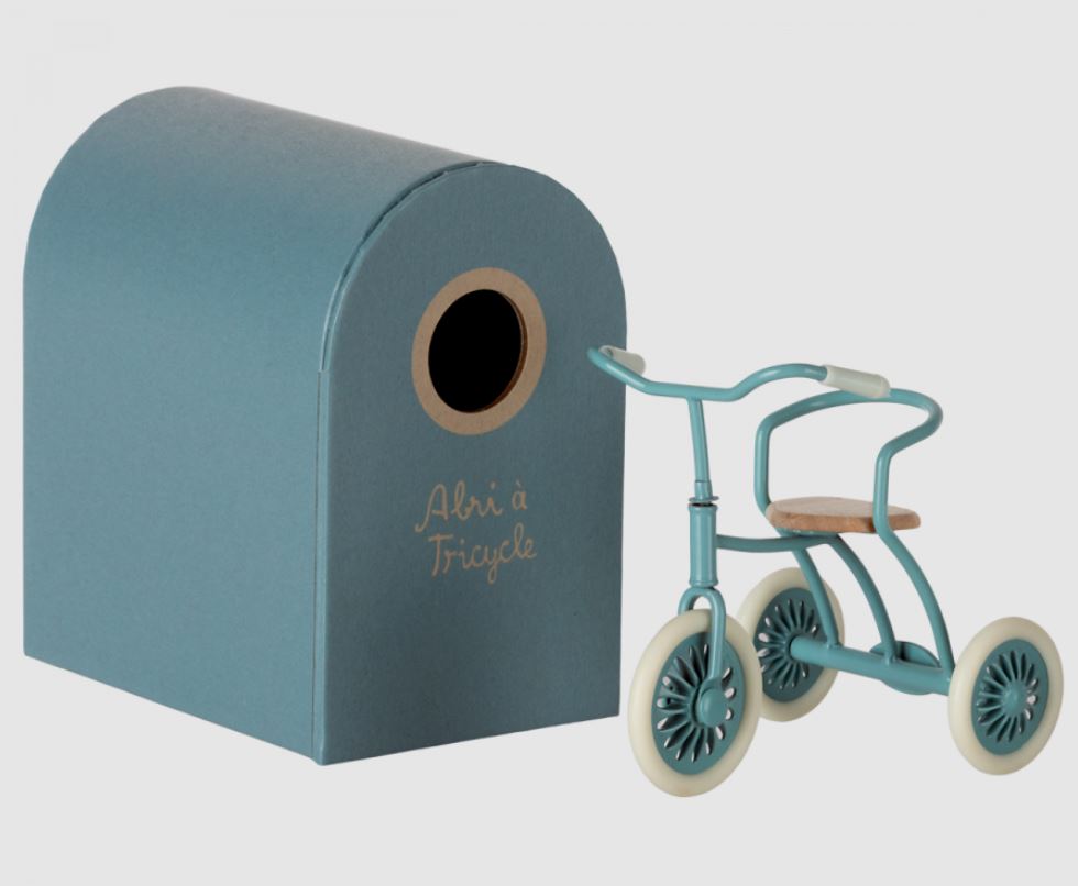 Maileg Abri   Tricycle Petroleumsblå