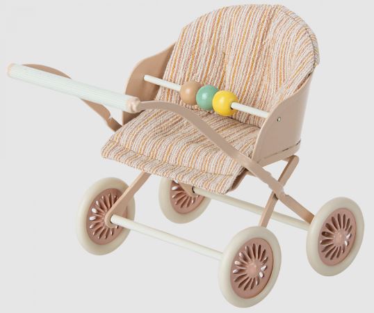 Maileg Klapvogn Baby Mus Rosa