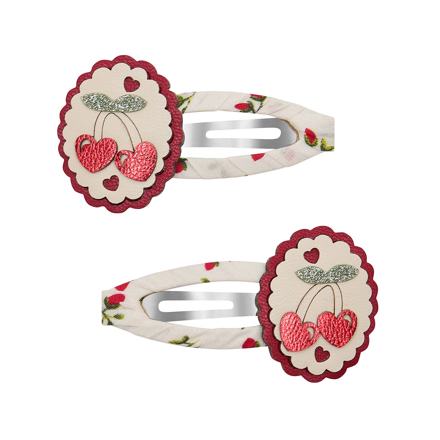 Mimi Lula Hårspænder Scallop Framed Cherries Mon Cheri
