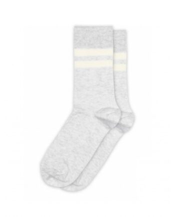 Mp Dame Rib Strømper   Bomuld Med Striber Grey Melange 40 42
