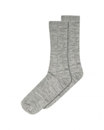 Mp Strømper  Bløde Dame Ribstrømper   Uld Bambusviskose Grey Melange 37 39
