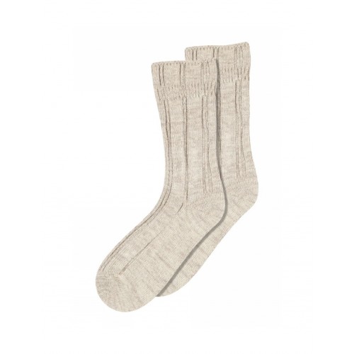 Mp Strømper Bløde Dame Ribstrømper Uld Bambusviskose Light Brown Melange 40 42