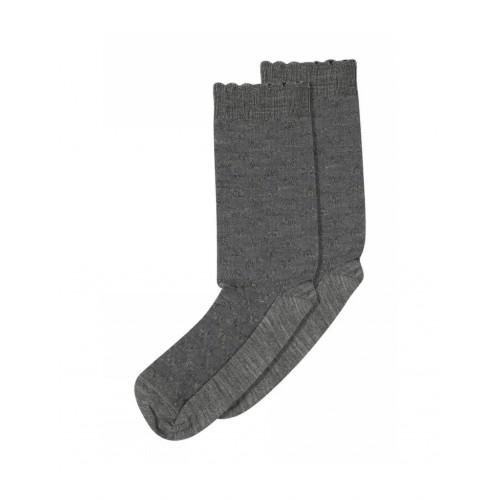 Mp Strømper Mønstrede Damestrømper Uld Silke Mix 40 42 Medium Grey