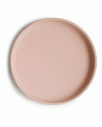 Mushie Klassisk Skridsikker Silikone Tallerken Blush