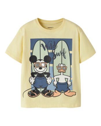 Name It Art Mickey Ss Top  Double Cream 92 Cm