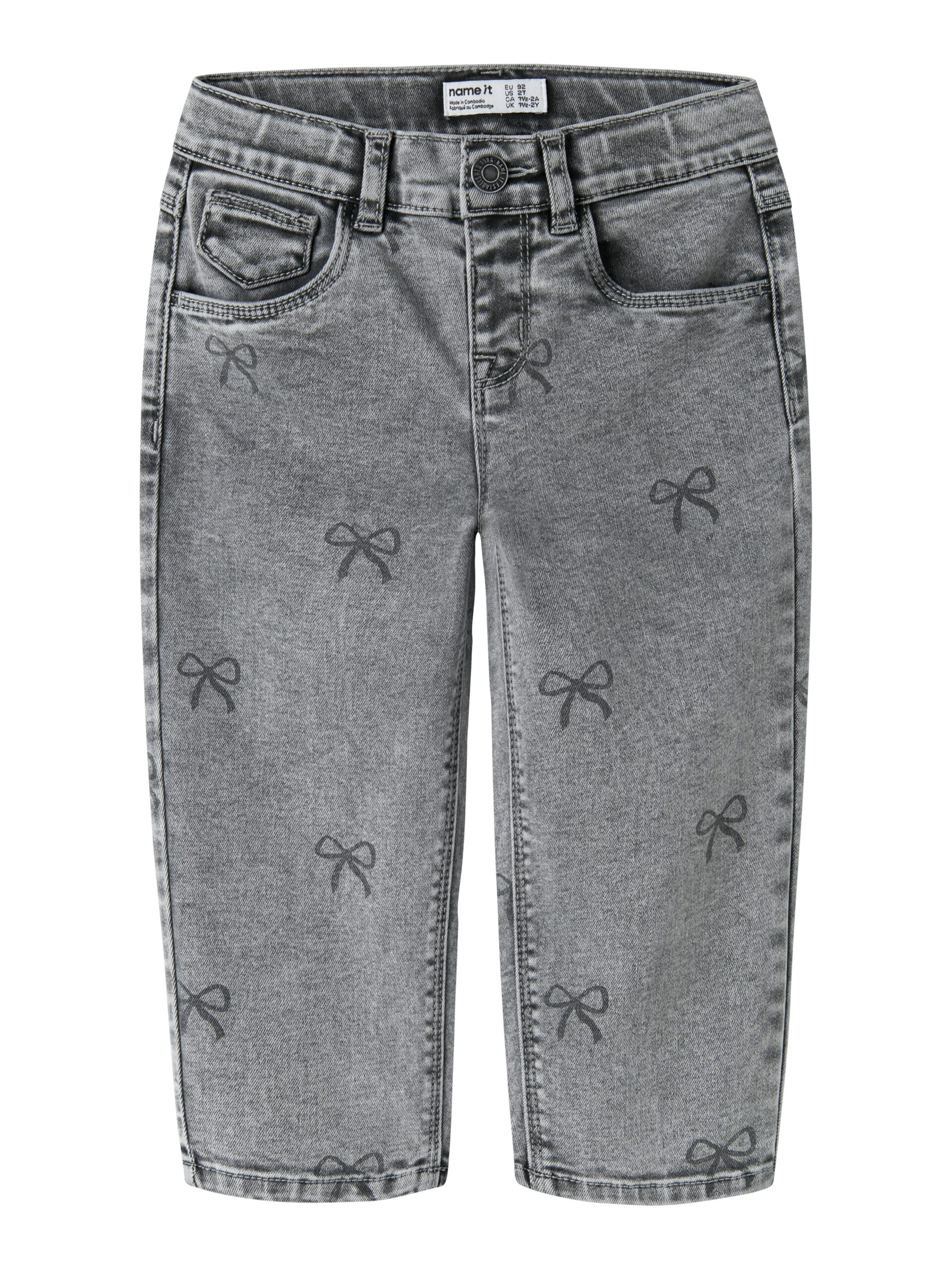 Name It Bella Mom Shaped Jeans Noos Light Grey Denim Bow 80 Cm