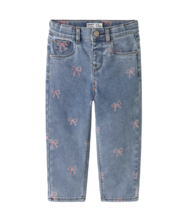 Name It Bella Mom Shaped Jeans Noos Medium Blue Denim Bow 80 Cm