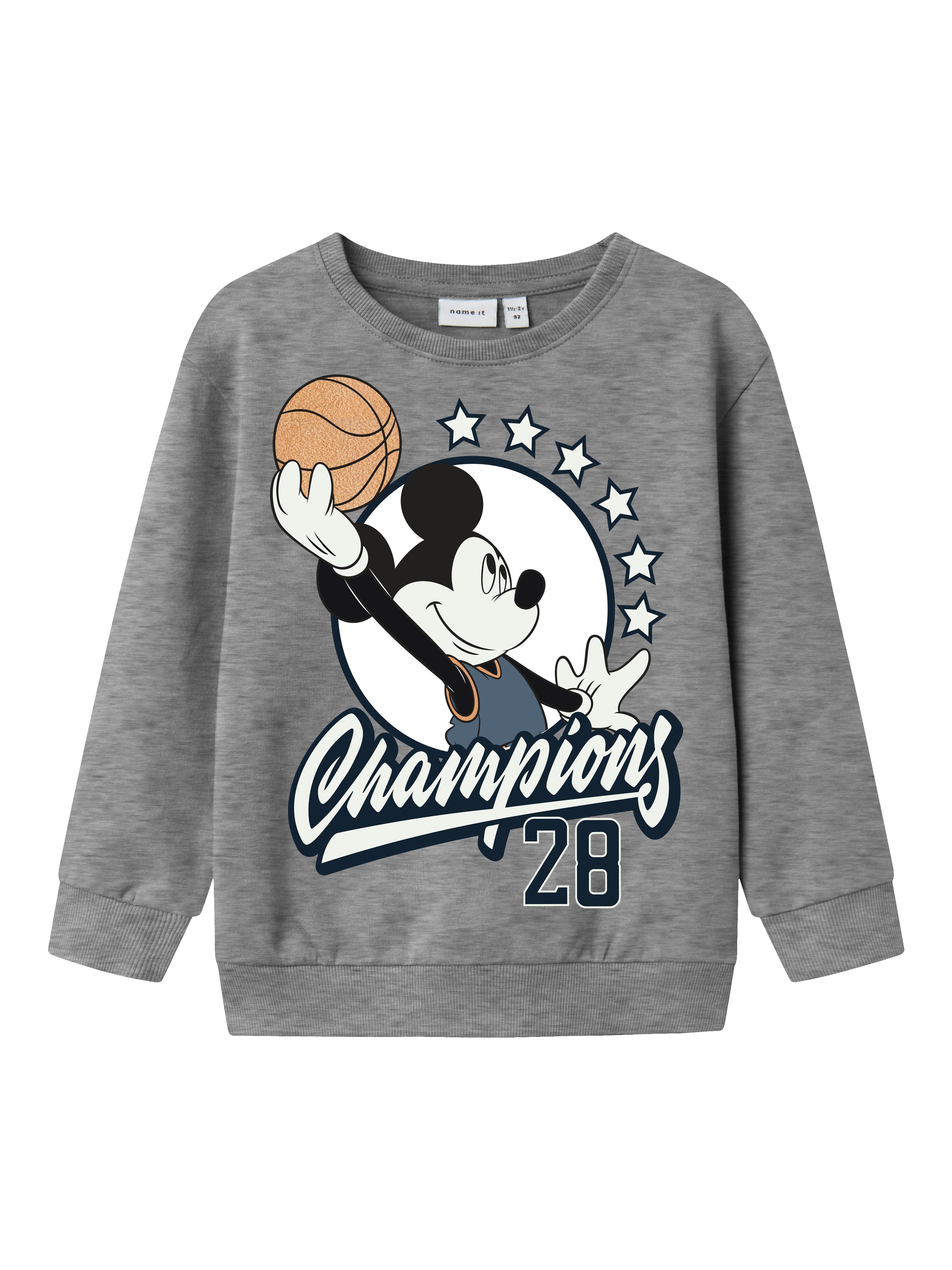 Name It Darius Mickey Mouse Sweatshirt Grey Melange 92 Cm