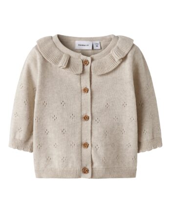 Name It Diame Ls Knit Cardigan Peyote Melange 50 Cm