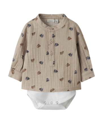 Name It Dutty Ls Shirt Body Chateau Gray 56 Cm