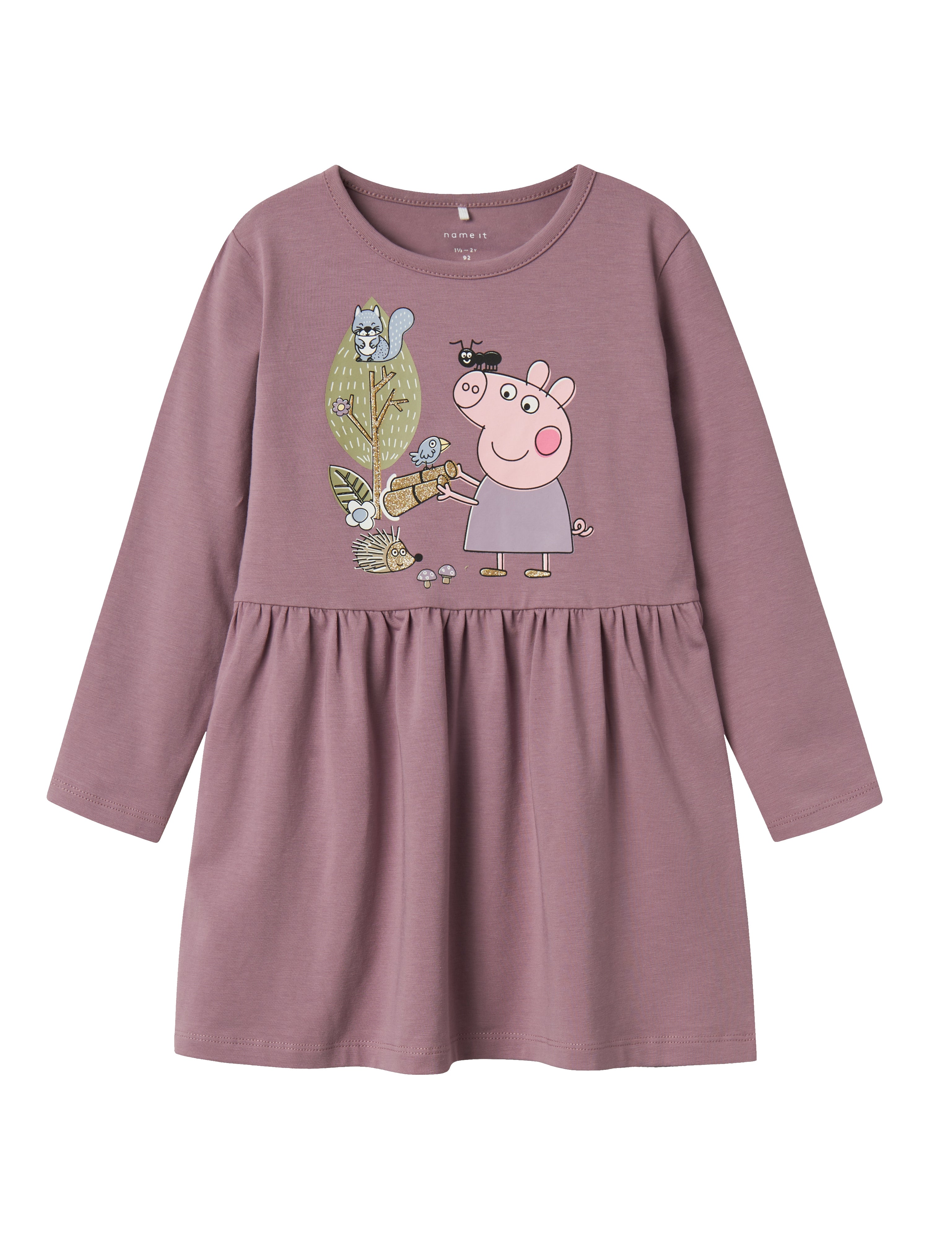 Name It Dyffi Gurli Gris Dress Elderberry 92 Cm