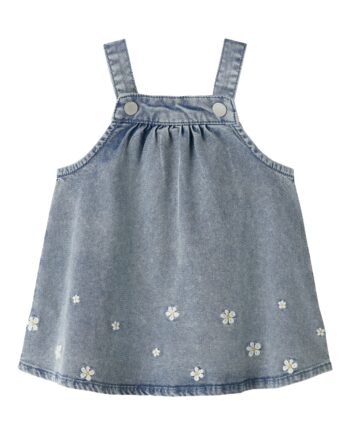 Name It Flora Denim Dress Light Blue Denim Emb 68 Cm