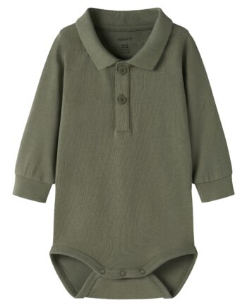 Name It Holger Ls Polo Body Noos Dusty Olive 50 Cm