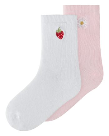 Name It Juliso   Pack Strømper Cradle Pink Bright White 22 24 Cm