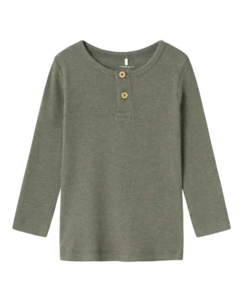 Kab Langærmet Basis Bluse Dustyolive 92